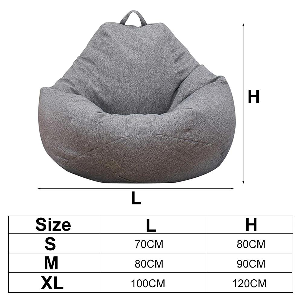 Juste de canapé paresseux sans remplissage, siège de chaise longue en lin, pouf, canapé bouffant, ta