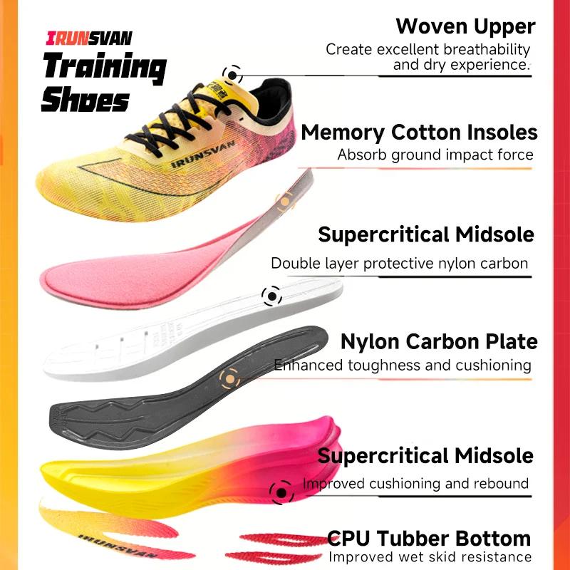 IRUNSVAN Original plaque de carbone Marathon chaussures de course hommes professionnel Stable soutie