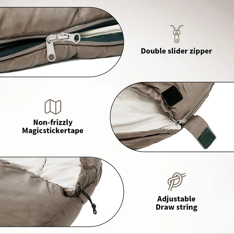 Natureifa-Sac de couchage léger en coton pour femme, camping en plein air, hiver, MJ300 -1 ℃