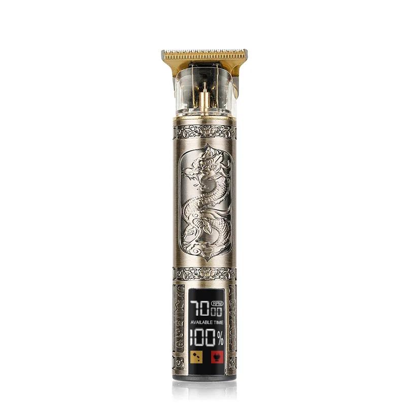 Tondeuse à cheveux électrique T9, USB, réglage de la vitesse à trois vitesses, grand écran, affichag
