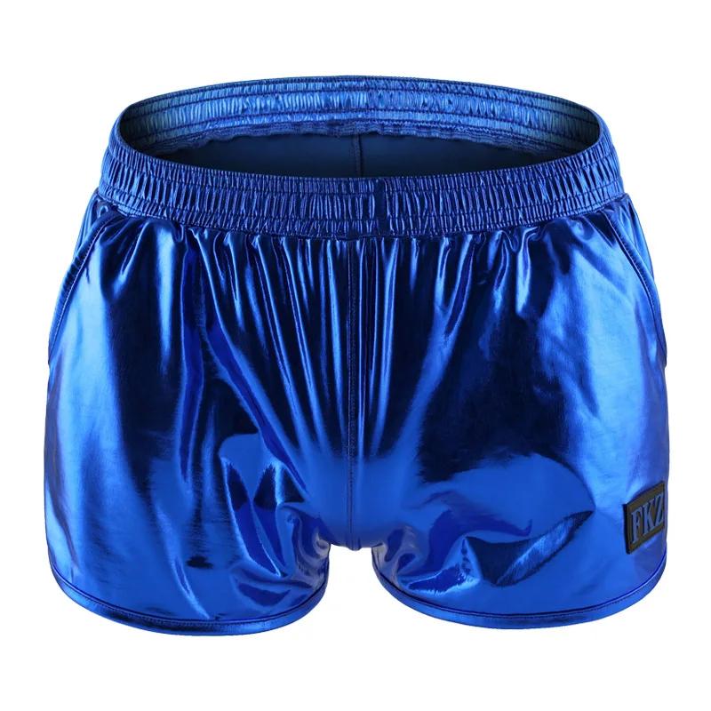 Sous-vêtements de mode pour hommes, boxers en similicuir PU, caleçons mi-taille