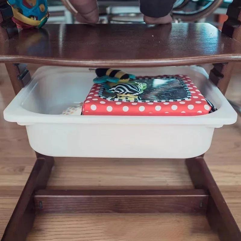 Boîte de rangement pour chaise de repas pour bébé avec couvercle, boîtes d'évaluation portables, gra