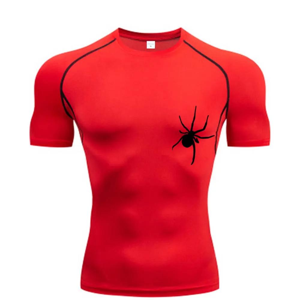 T-Shirt d'été à manches courtes pour hommes, chemise de course, vêtements de sport à Compression, ha