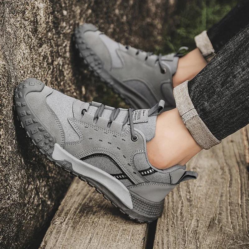 Chaussures de course grises pour hommes, chaussures de Jogging décontractées, en maille respirante,