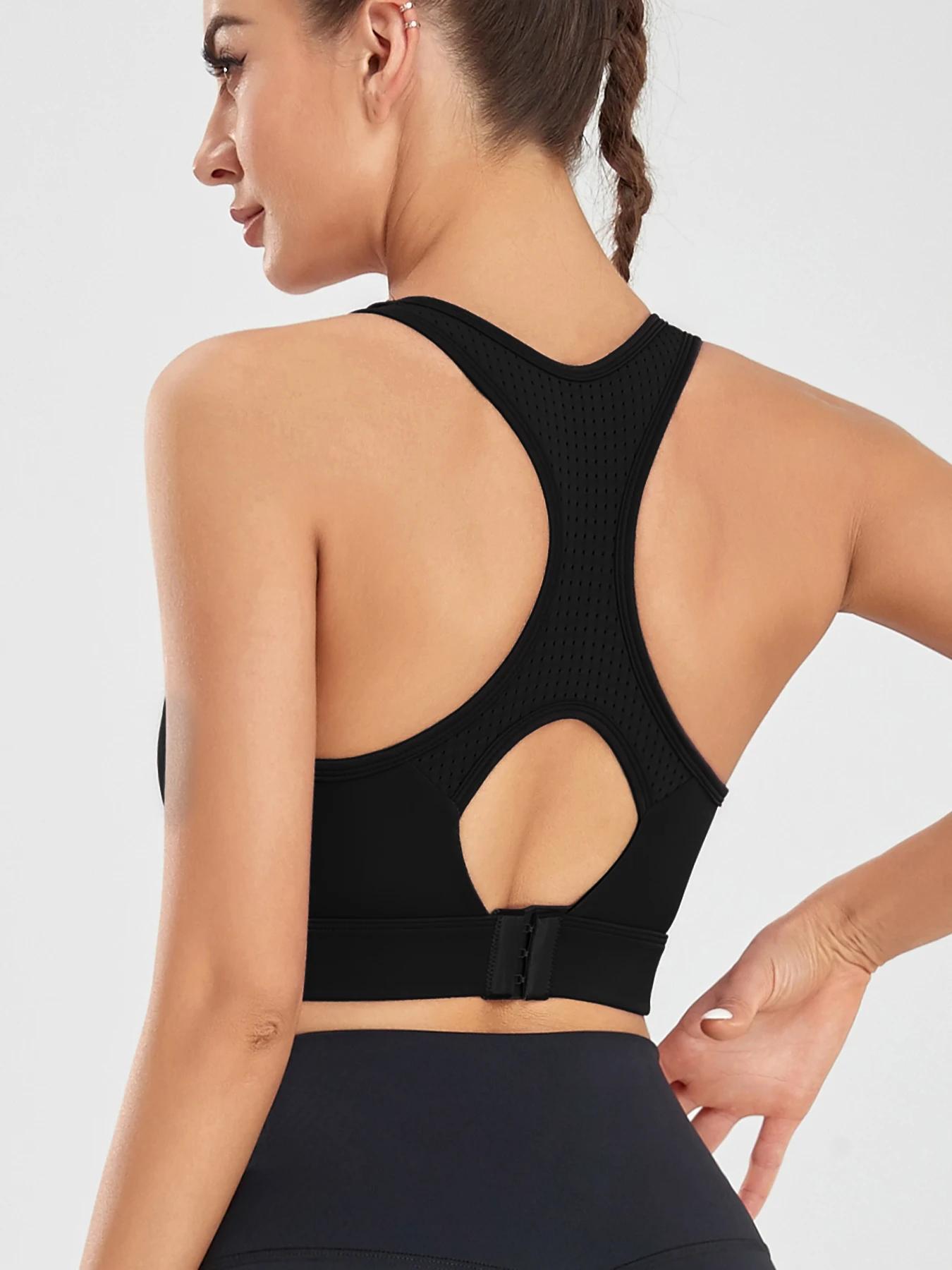 Soutien-gorge sport sans fil femmes course respirant résistant chocs yoga haute résistance