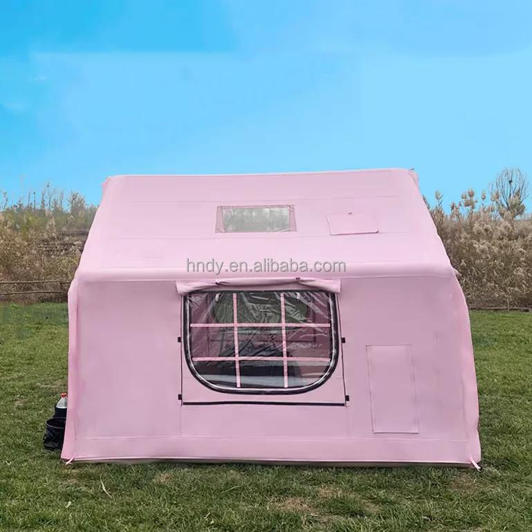 9.0 plus récent rose grandes portes grande fenêtre gonflable tente d'air de Camping en plein Air