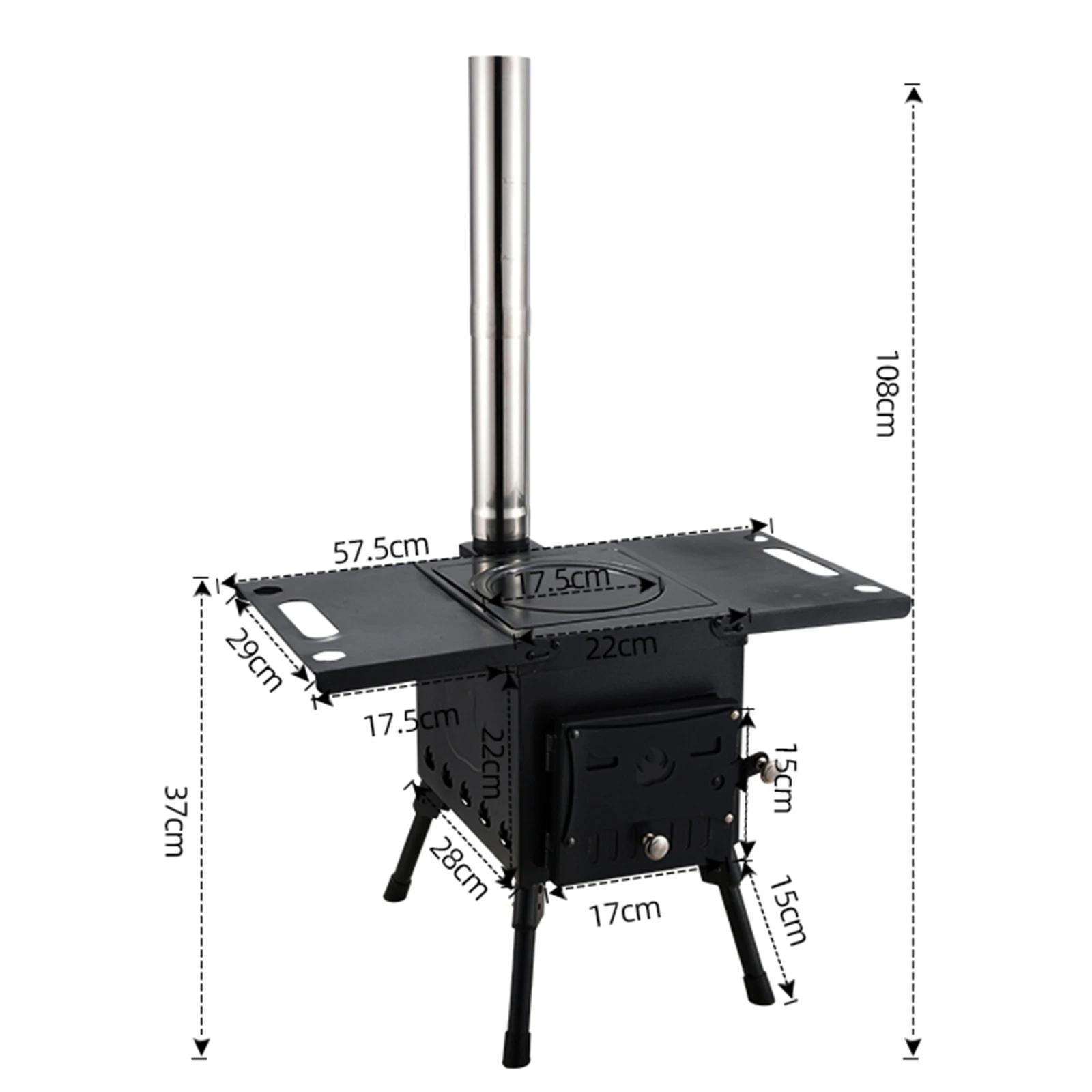 Poêle à bois portable pour camping en plein air, cuisinière de pique-nique, chauffage pliant, combus