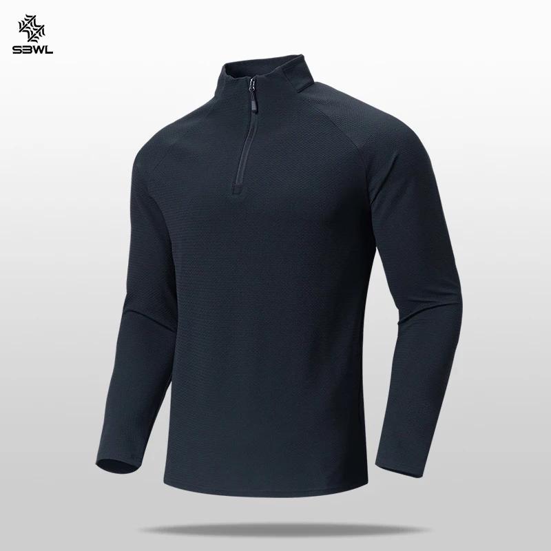 SBWL nouveau haute qualité gaufre plaid automne hiver avec chaud à manches longues T-shirt mode spor
