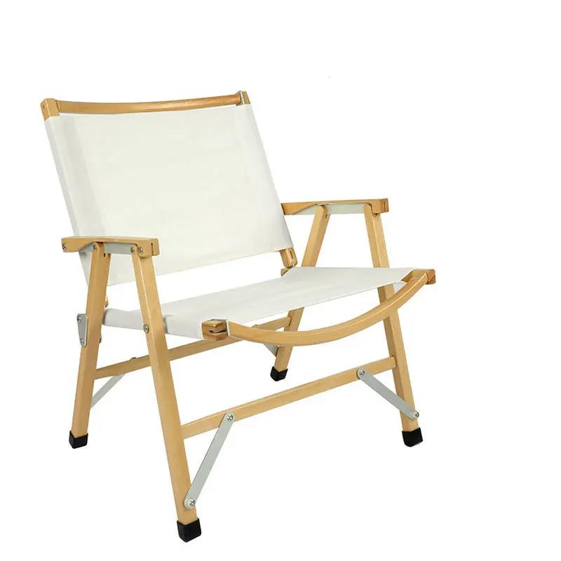 Chaise pliante en bois massif Kermit, tabouret de pêche portable, chaise de camping, chaise de plage