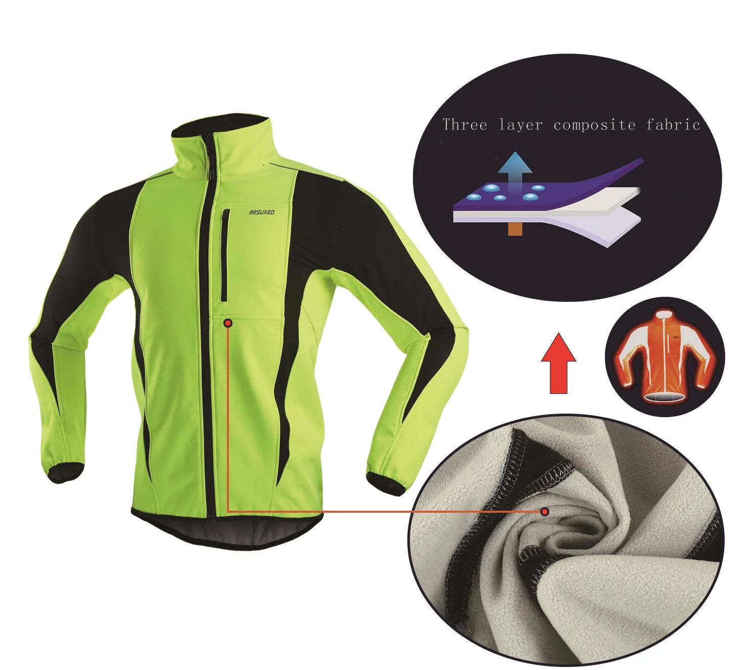 ARSUXEO hommes hiver veste de cyclisme thermique polaire Softshell coupe-vent imperméable respirant