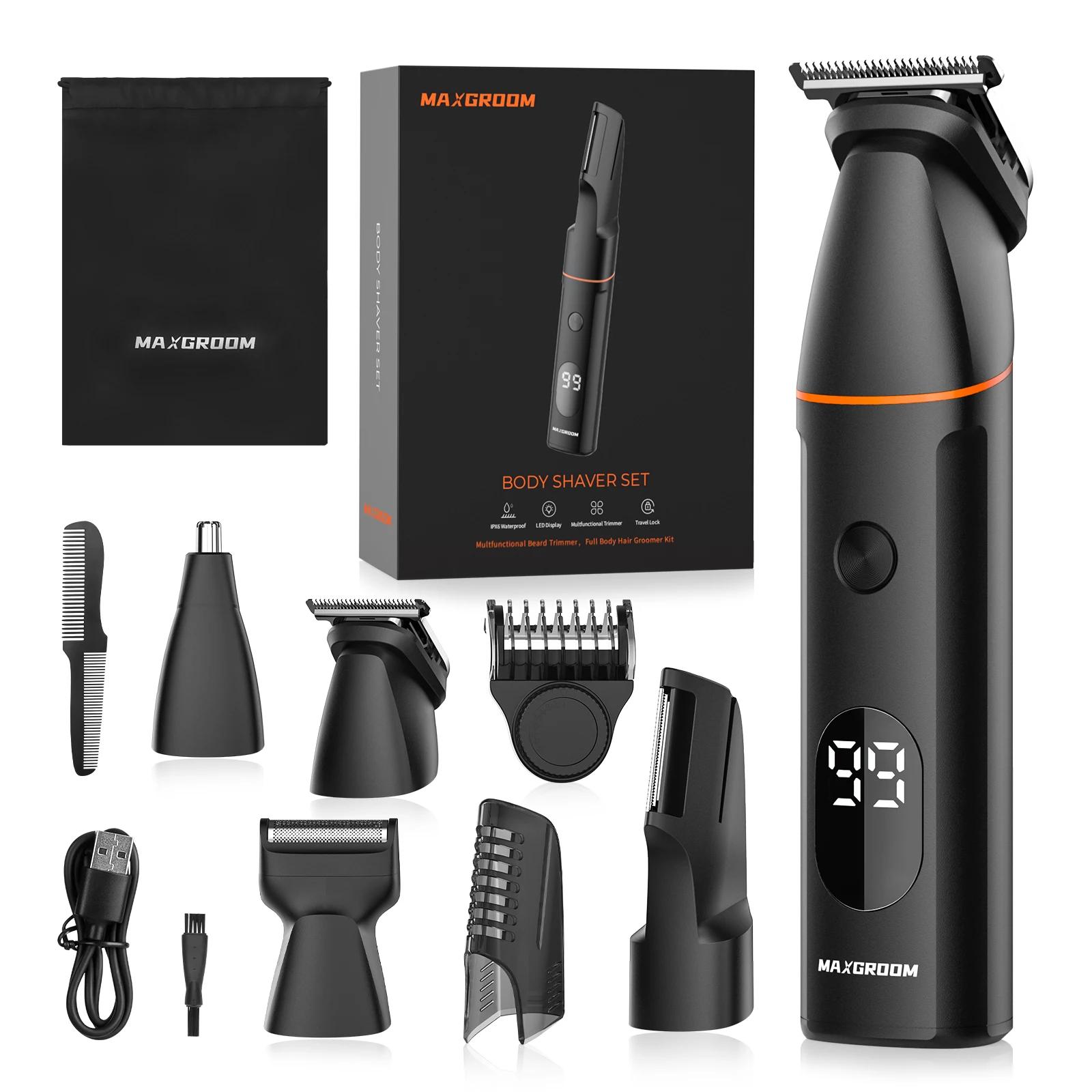 MAXGROOM Manscape corps tondeuse 4 en 1 IPX6 étanche pubien et aine rasage électrique Kit de toilett