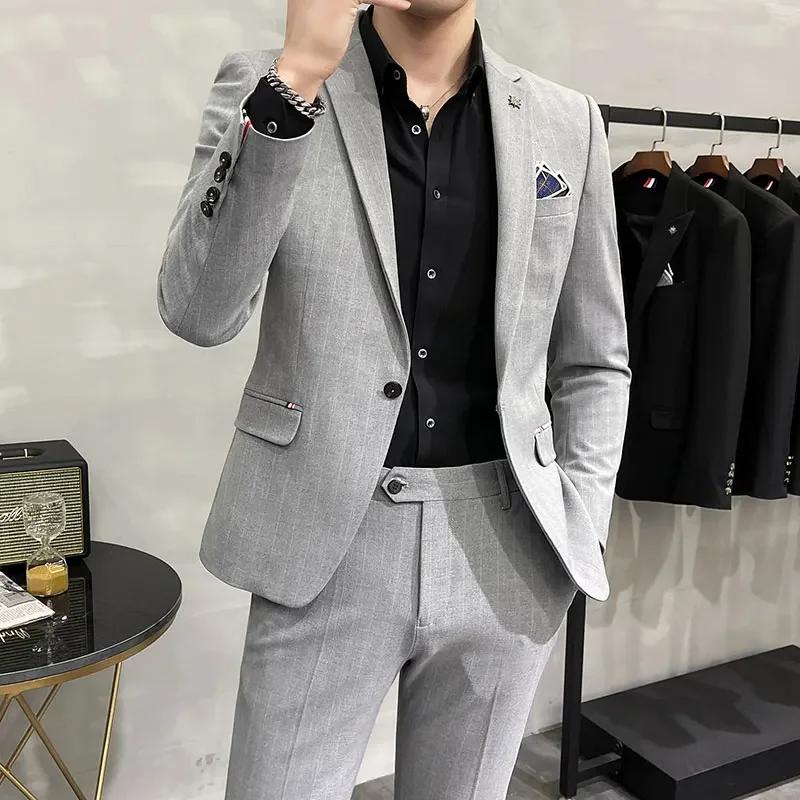 Costume de mariage deux pièces de haute qualité pour hommes, Costume de Banquet décontracté d'affair