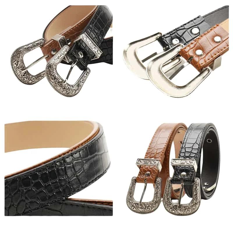 Ceinture gothique rétro noire pour femmes, accessoires pour jeans décontractés, Hip Hop Y2k, boucle