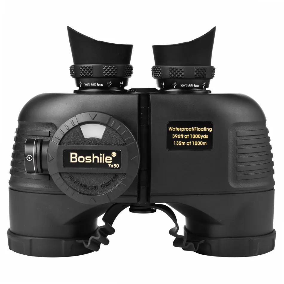 Jumelles Boshile 7x50, télescope étanche à l'azote, grande boussole, télémètre, puissant, randonnée,