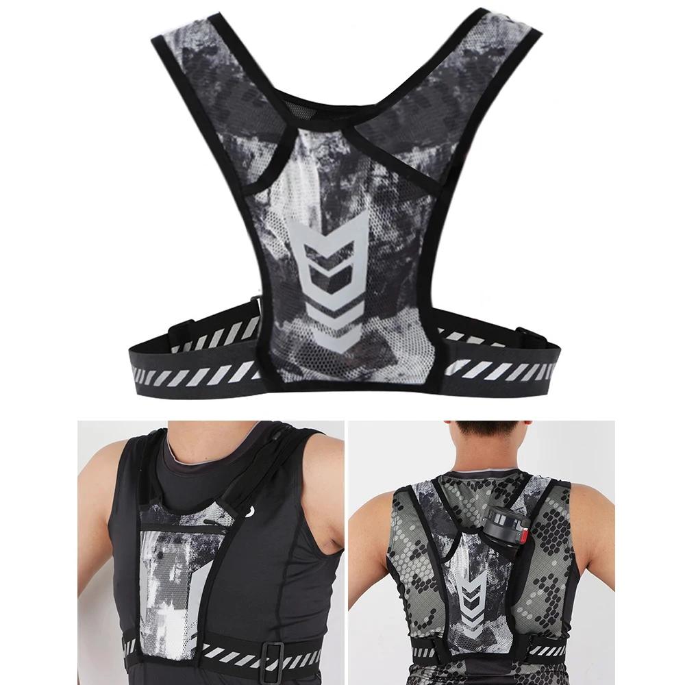 Gilet de course réfléchissant avec support pour téléphone et poche pour clés | Sangle réglable pou