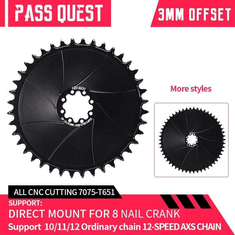 PASS QUEST 8 goujons AERO plateau rond étroit large 3mm décalage à montage Direct pédalier vélo de g