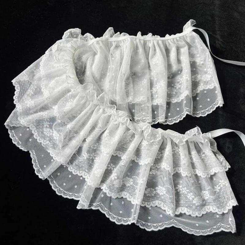 2025 coréen Ins Unique dentelle couches gaze jupes dentelle garniture a-ligne courte tissu Mini tail