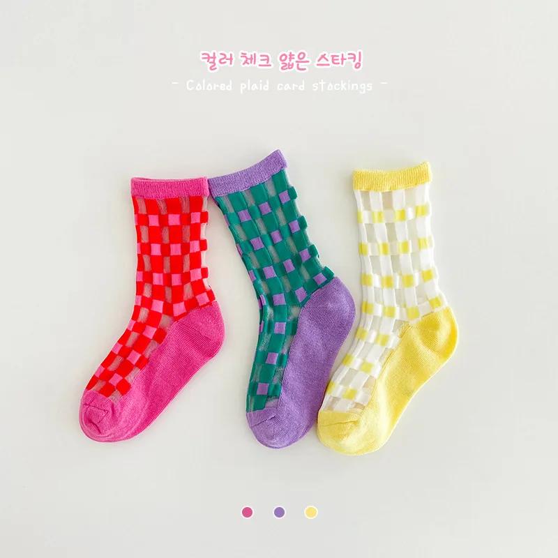 3 paires de chaussettes d'été en maille fine pour enfants, chaussettes mi-mollet, chaussettes pour e