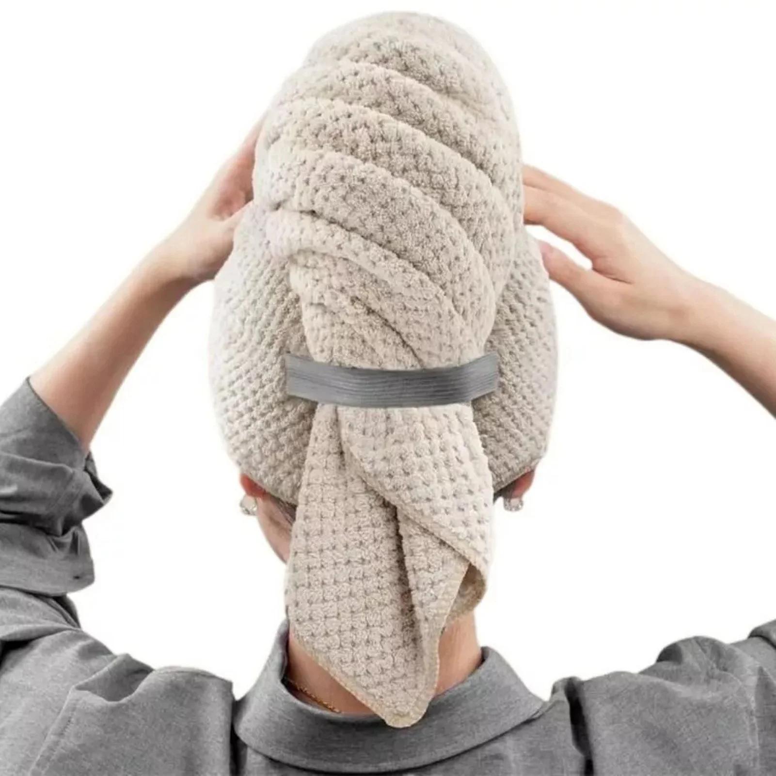 Grands serviettes pour cheveux en microfibre, Ultra douces, avec boucle élastique, pour cheveux bouc