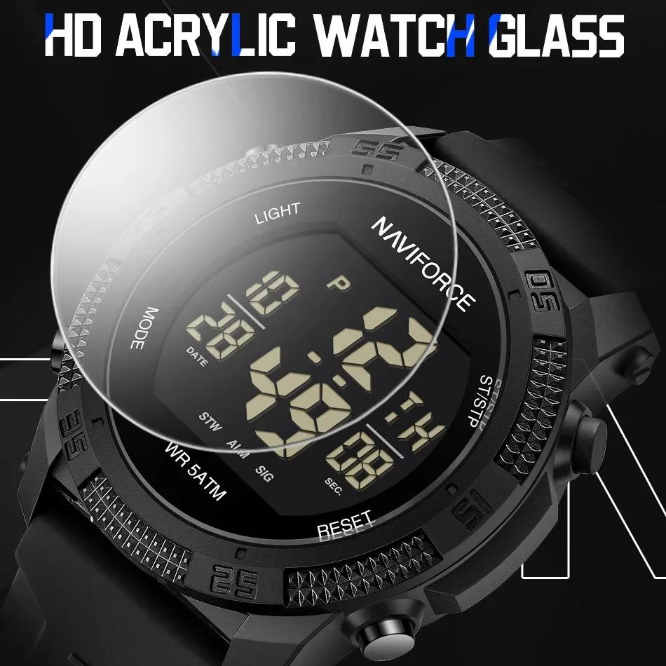 NAVIFORCE NF7104 Montre électronique numérique LCD décontractée avec alarme de date et de semaine po