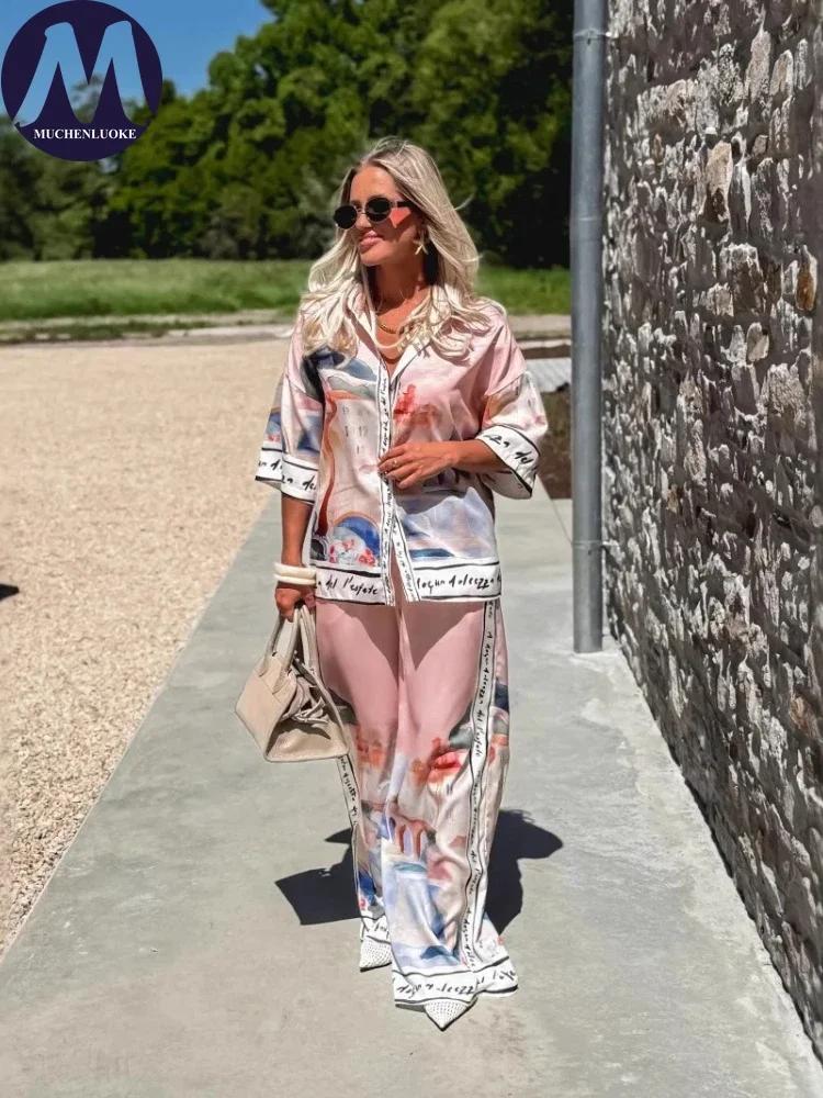 2 pièces ensemble pour femme été nouveau élégant imprimé demi manches chemise hauts costumes à la mo
