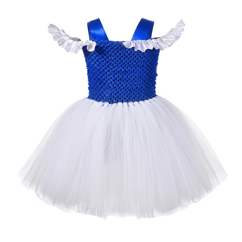 Costume de marin d'officier de capitaine de la marine pour filles, robe de princesse Tutu en Tulle b