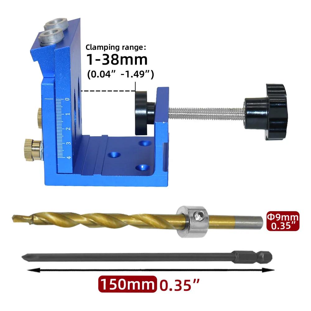 Gabarit de trous de poche, kit de système de gabarit en bois à deux trous avec guide de perçage, for