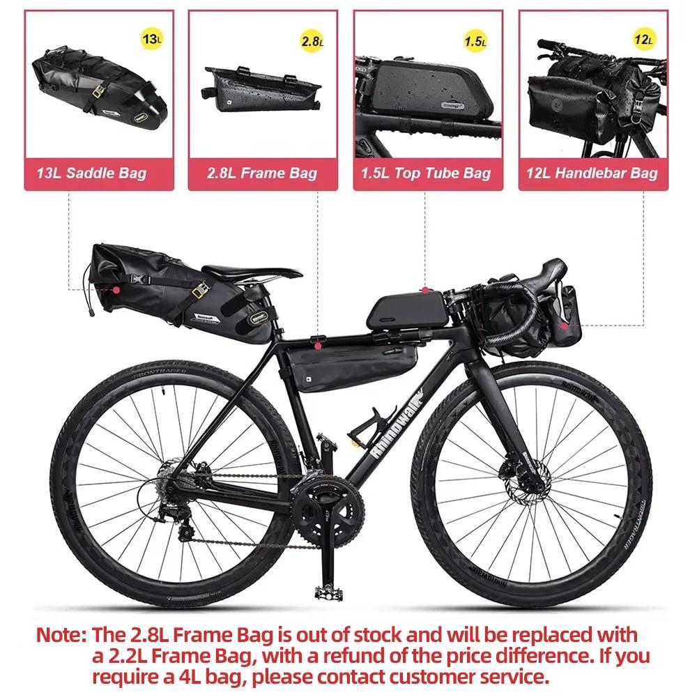 Bal inowalk-Ensemble de sacoches de vélo étanches, sac de guidon, sacoche de dégager, siège de vélo,