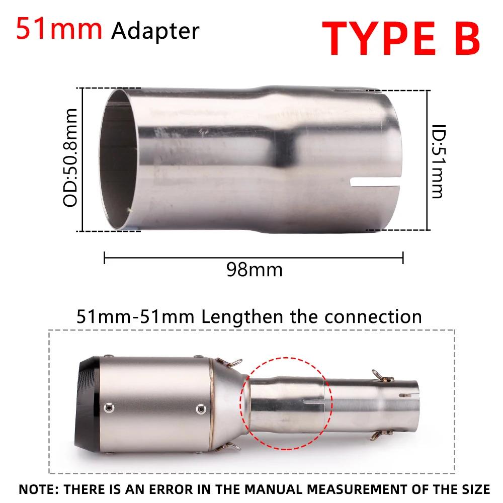 Adaptateur universel d'accès moto Escape, 51mm, 60mm à 51mm, raccord de tuyau, Beverer, silencieux,
