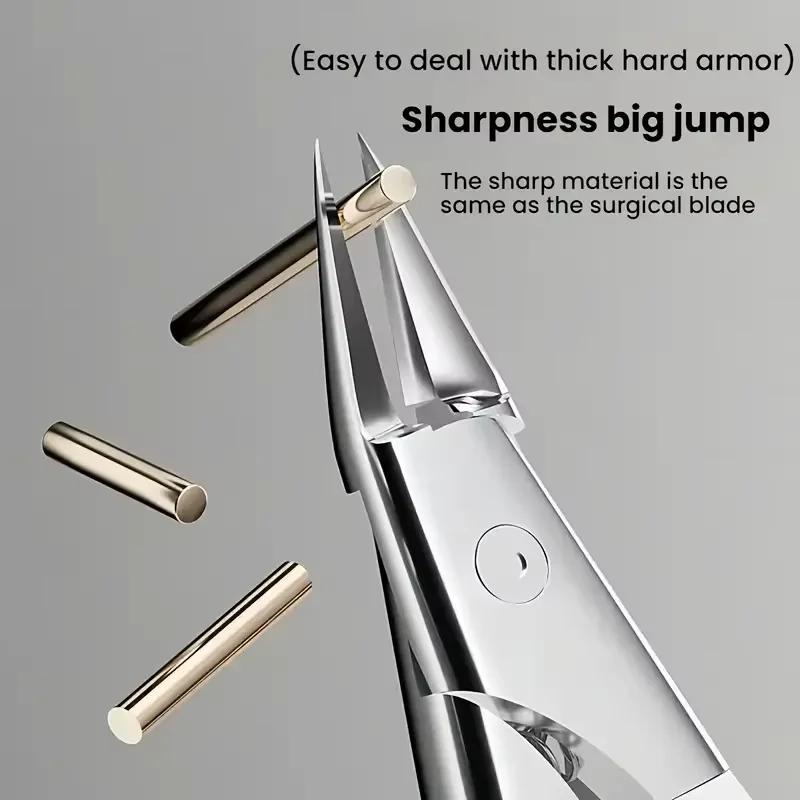 Coupe-ongles coupe-ongles pour ongles épais pour personnes âgées avec lame diagonale courbe pour ong