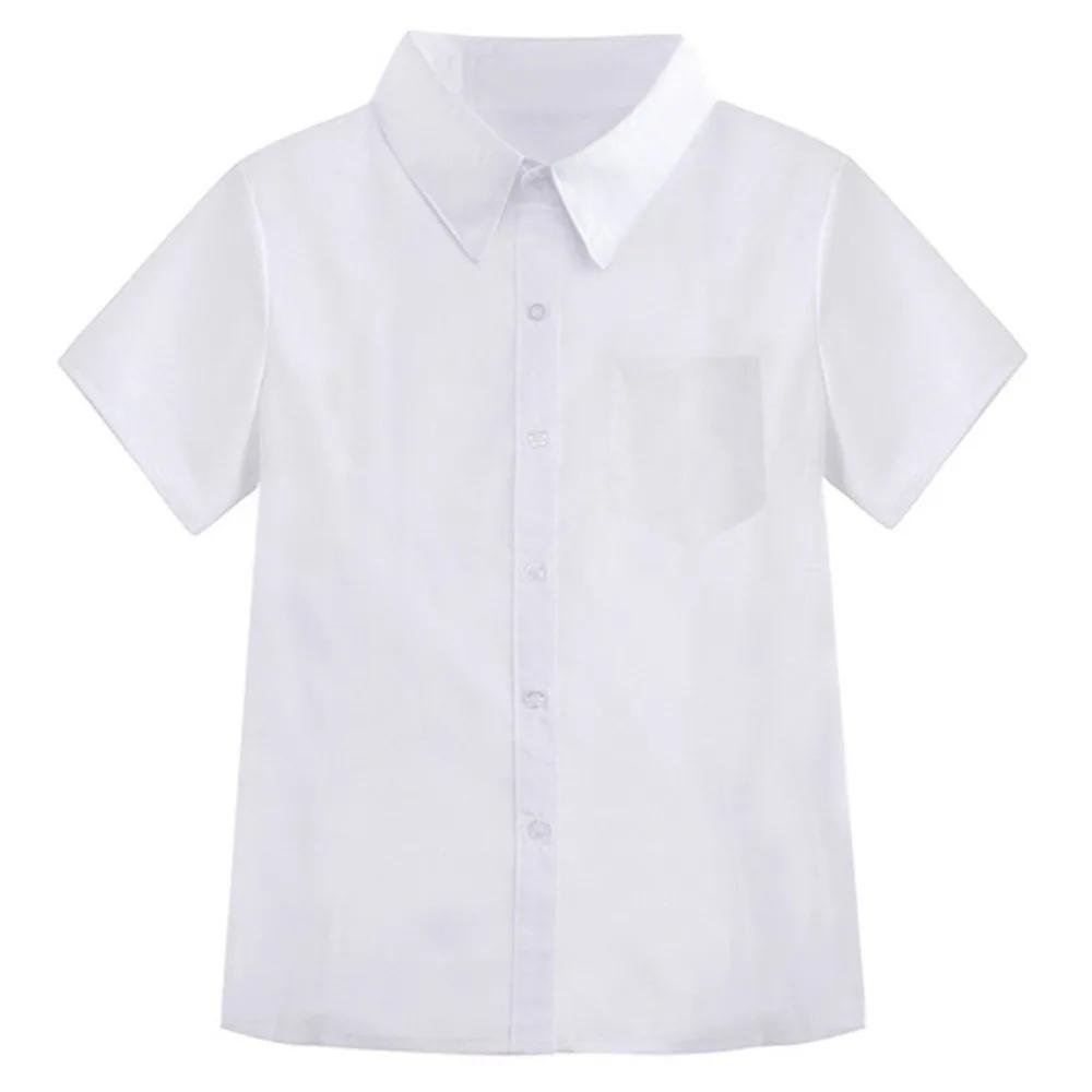 Chemise blanche classique décontractée, style preppy basique, coupe ample, chemisier simple à manche