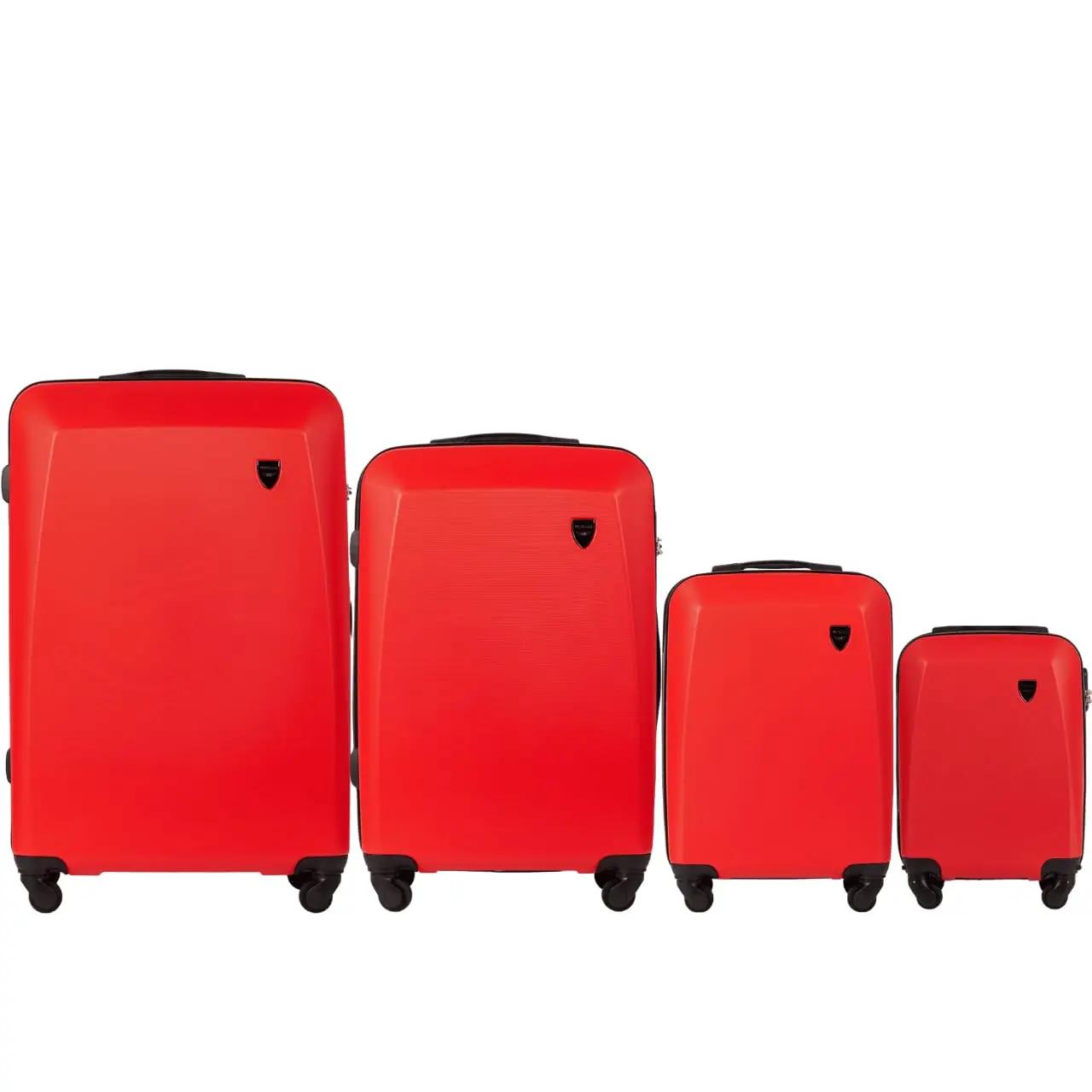 Ensemble de 4 valises Wings Plover - Rouge, ensemble de bagages à roulettes
