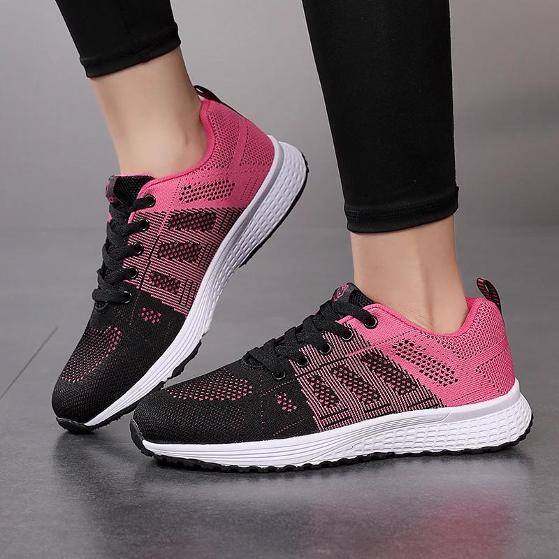 Nouvelles baskets femmes chaussures décontractées mode respirant marche maille chaussures plates fem