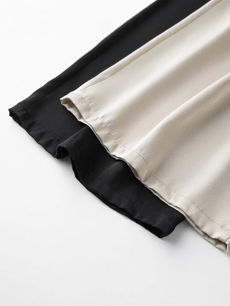 SuyaDream, pantalons longs femme, 93% soie 7% élasthanne, taille élastique, pantalon Chic uni, bas p