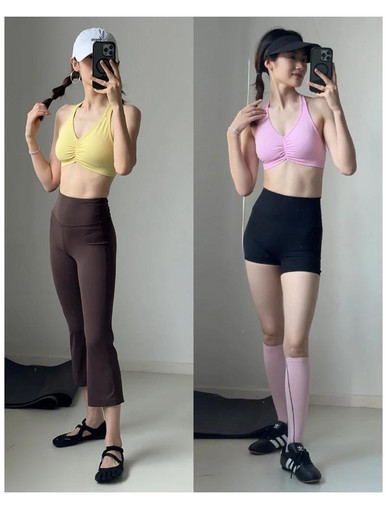 Soutien-gorge de sport réglable à dos en T pour yoga à fort impact, col licou, dos nu, séchage rapid