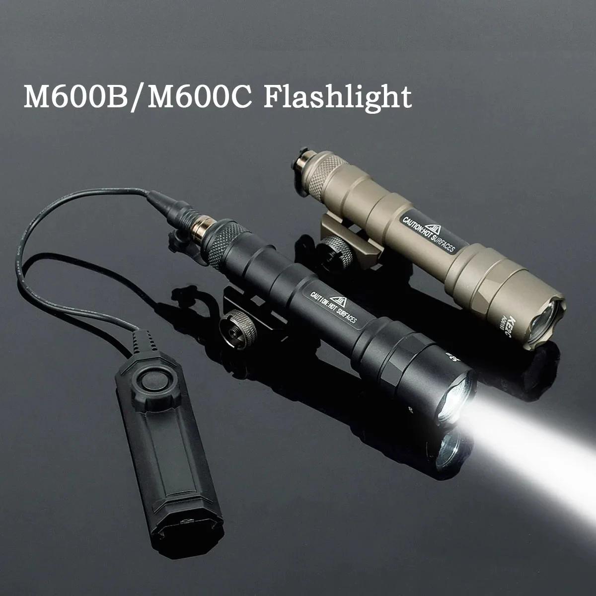 Lampe torche tactique puissante Surefir M600 M300 Airsoft avec double interrupteur à pression, rail