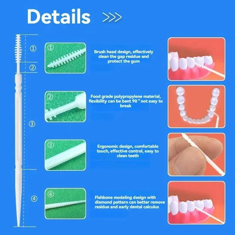 100/200/400/1000 pièces brosse à cure-dents en boîte cure-dents en plastique jetable ménage brosse i