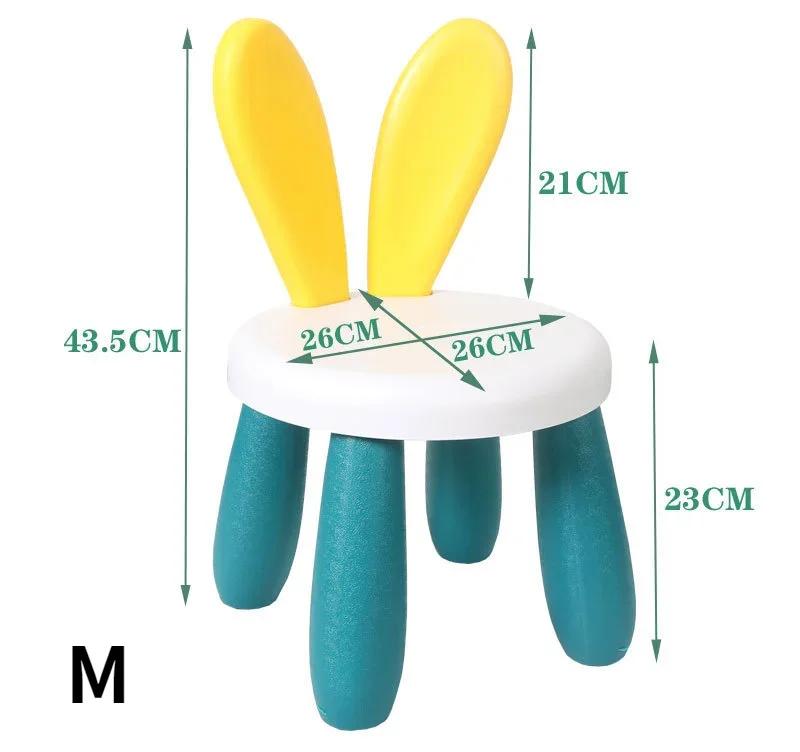 Adorable lapin maternelle enfants chaise en plastique épaissi pied de lit meubles antidérapants enfa