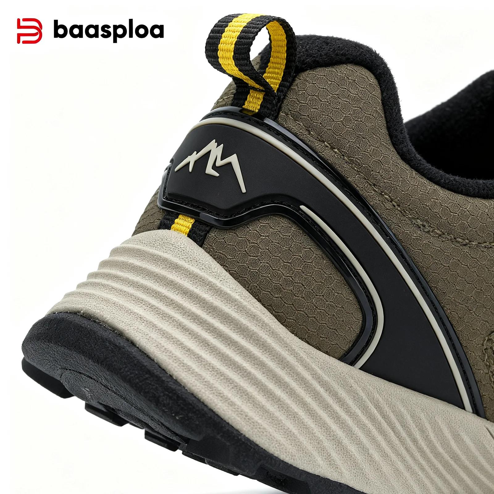 Baasploa chaussures de randonnée hommes escalade en plein air à lacets baskets mâle anti éclaboussur
