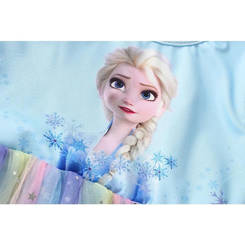 Robe de princesse à manches longues pour filles, vêtements de fête pour enfants, Elsa, la reine des