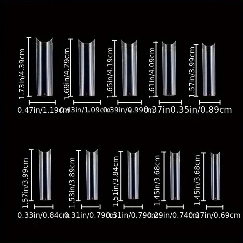 No C Curve Square Nail Tips-No C Curve Long Nail Tips-502Pcs No C Curve XXL carré droit faux ongles