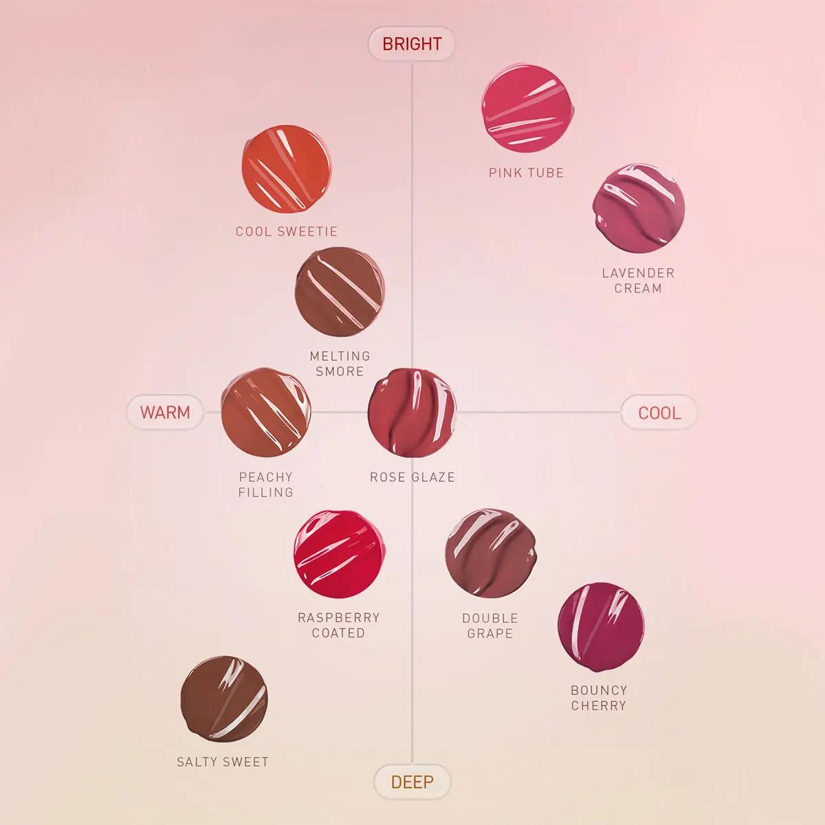 3CE Glazy Lip Glow, texture brillante et glacée, hydratant et non collant, sensation légère et aqueu