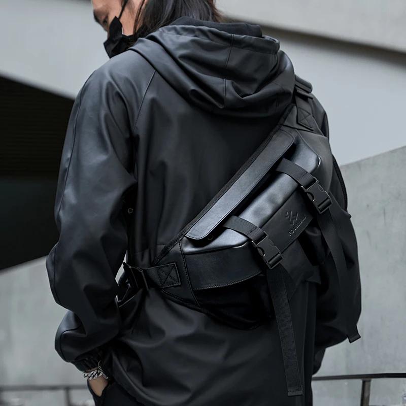 Sac à Bandoulière Décontracté pour Homme, Sacoche Japonaise, Solide, Épissage, Grand Espace, iPad 9.