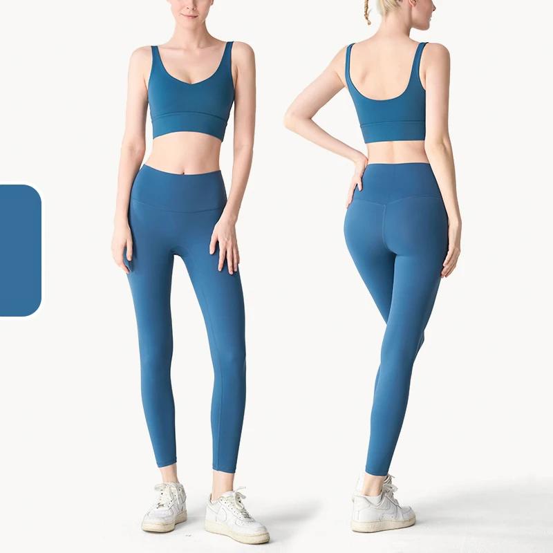 Vêtements de Yoga 2 Pièces Femme - Survêtement Athlétisme Pilates Fitness Ensemble