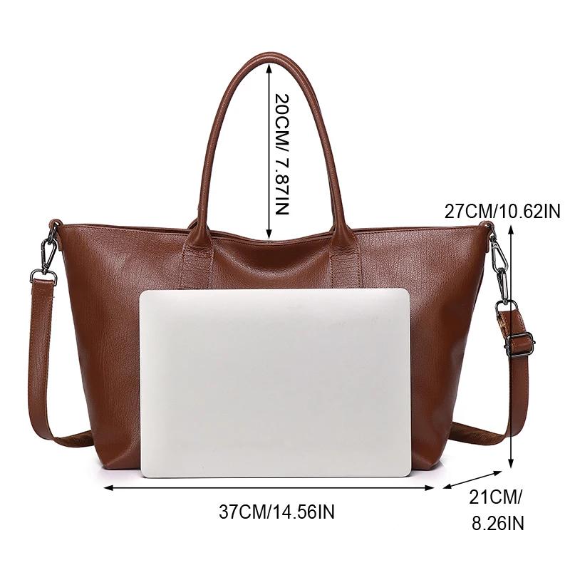 Sac fourre-tout élégant en cuir pour femme, cuir de vache véritable, extensible, 14-25 ", pour ordin