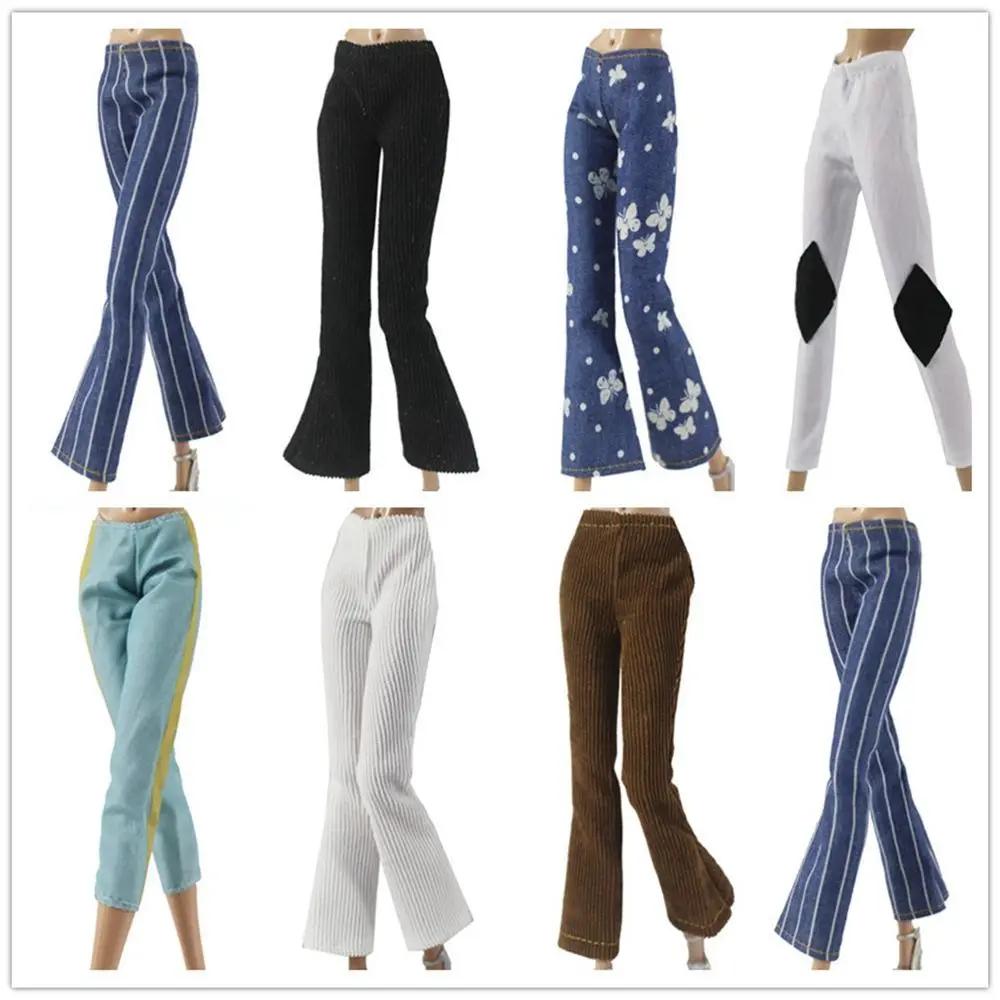 Jeans floraux multi-styles pour poupées, pantalons en cuir, vêtements décontractés FJD, jouets pour
