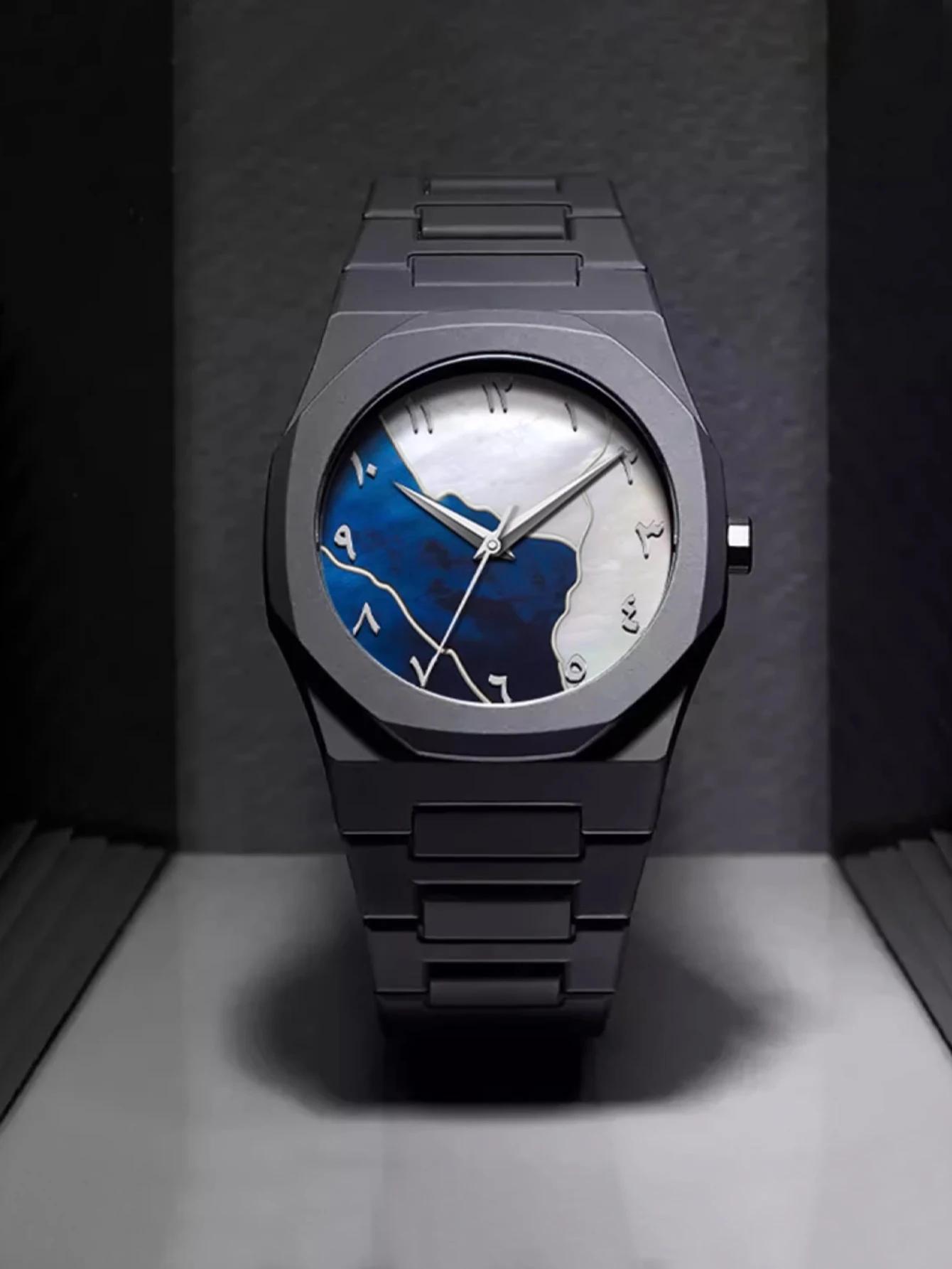 LUCKYFOXNew montres haut de gamme tendance pour hommes graffiti art montres à quartz