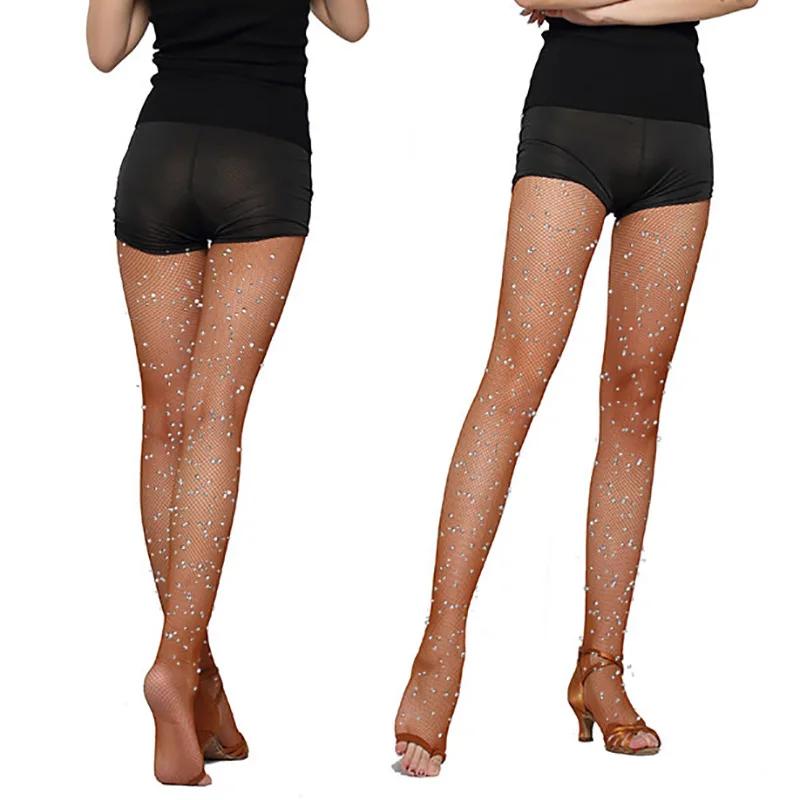 USHINE vente strass bout ouvert diamant pêche maille couleur Caramel Pantnet vêtements de danse bas