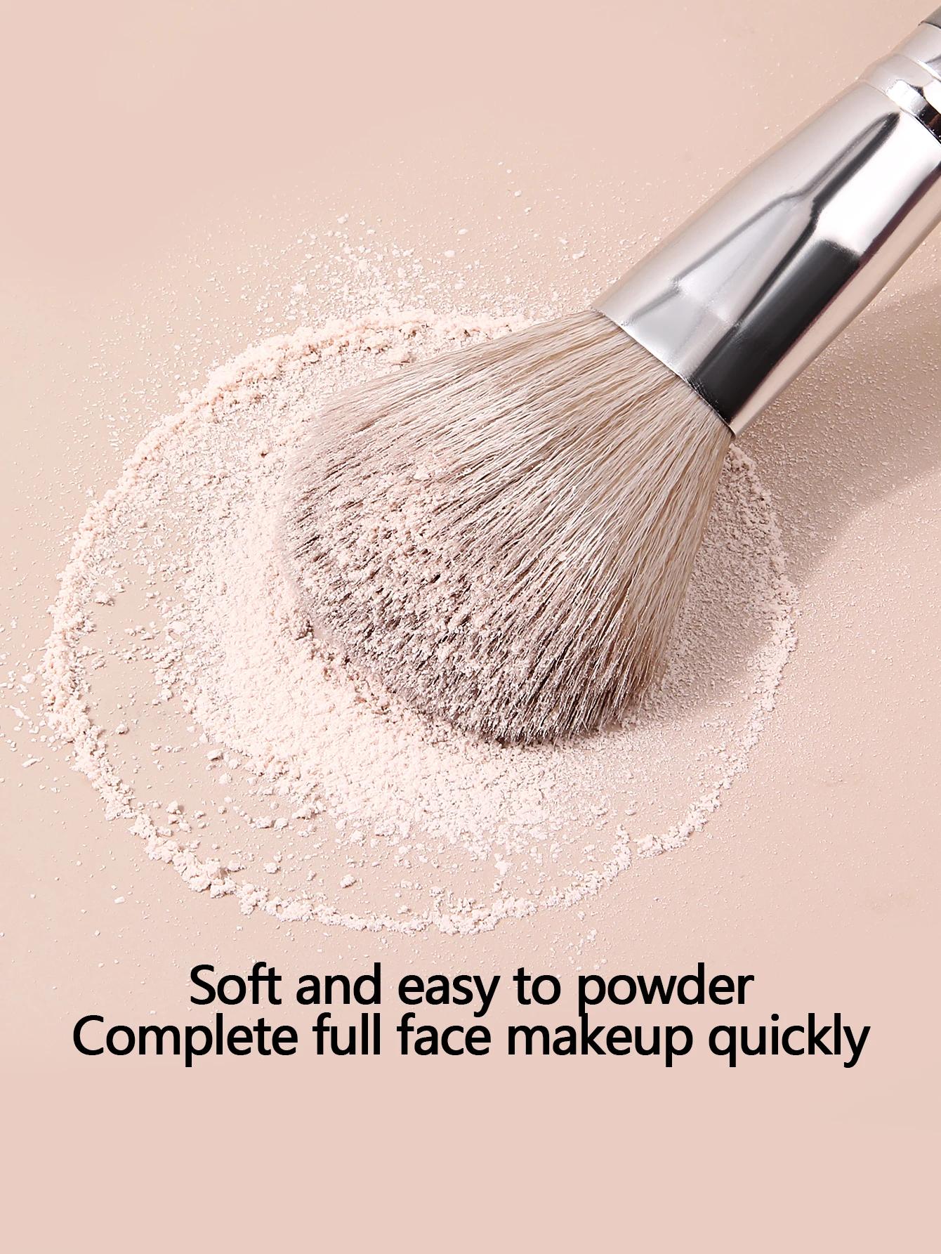 1 pièces de haute qualité moelleux doux grand pinceau à poudre poudre fard à joues brosse de réparat