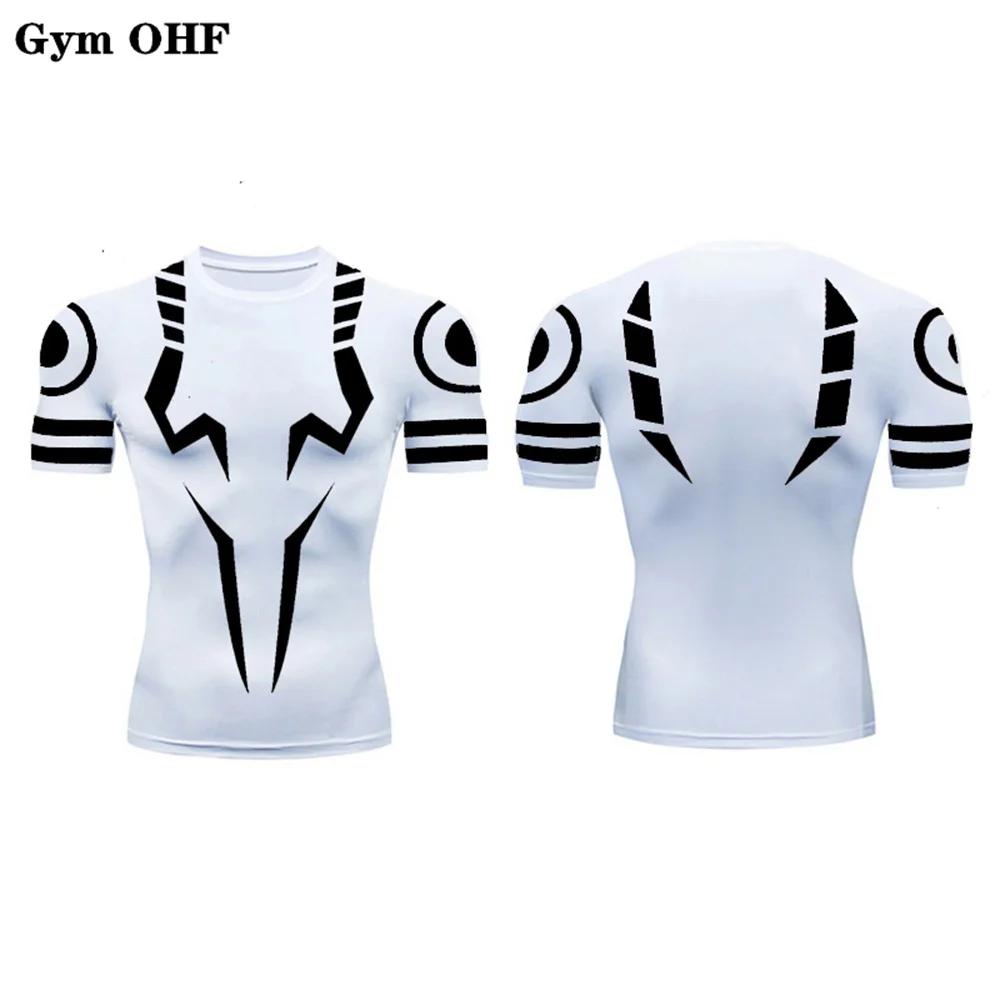 Chemise compression Jujutsu Kaisen impression 3D homme gym fitness course séchage rapide